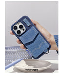 WAKCAS Denim Card Wallet Apple iPhone Case