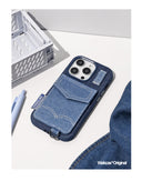 WAKCAS Denim Card Wallet Apple iPhone Case