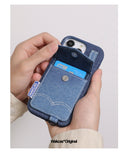WAKCAS Denim Card Wallet Apple iPhone Case