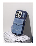 WAKCAS Denim Card Wallet Apple iPhone Case