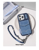 WAKCAS Denim Card Wallet Apple iPhone Case